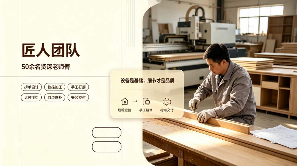 匠人团队｜50 余名资深老师傅，坚守全屋定制精工初心
